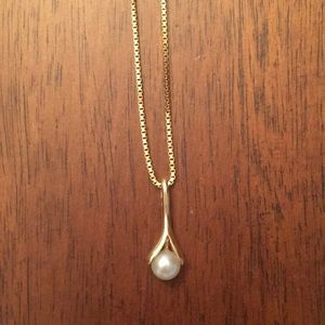 14K Gold and Pearl Pendant